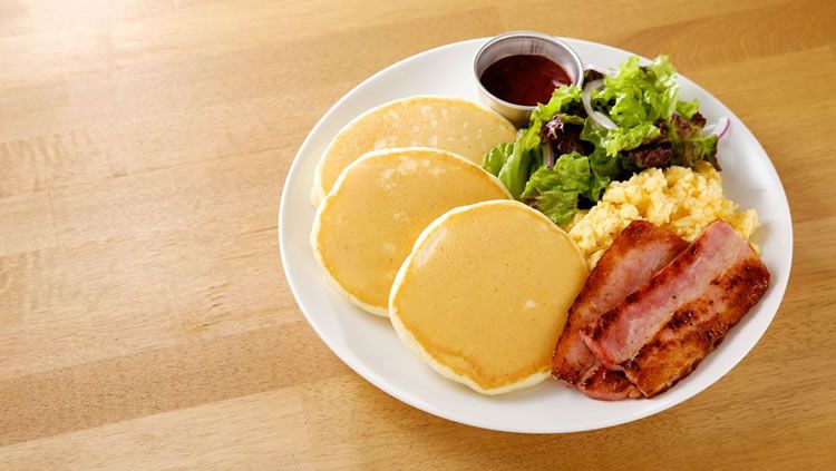 Bacon and Scrambled Egg Pancakes