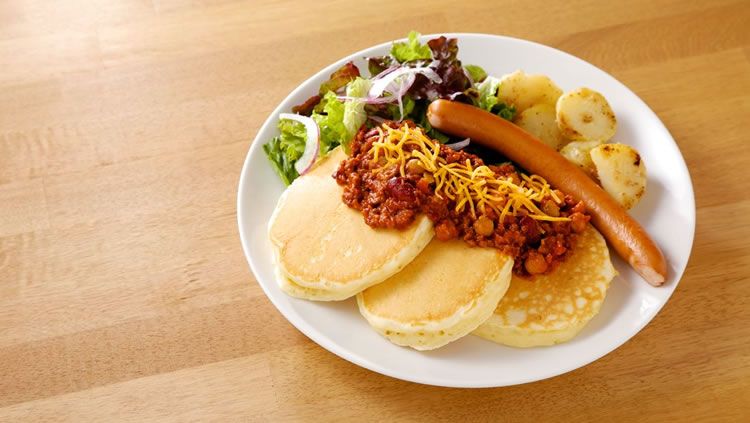 【Lunch time】Chili Beans Pancakes